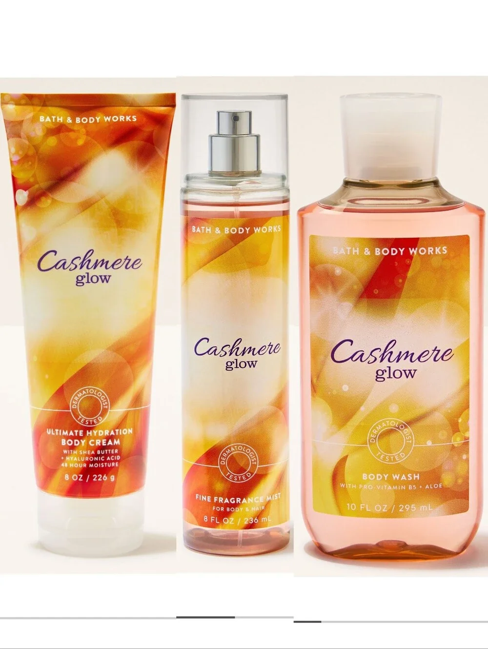 Bath & Body Works Cashmere Glow 3 Piece Body Care Set NEW Rare
